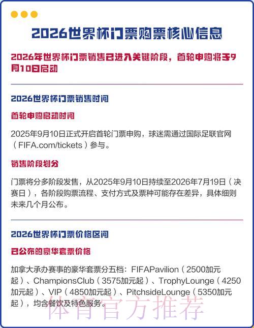 2026世界杯最佳在线购票平台推荐